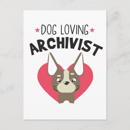 Carte Postale Chien archiviste (Devant)