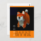 Carte Postale Chien Art numérique Shiba Puppy 3D Année 2018 V po (Devant / Derrière)
