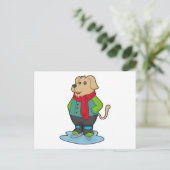 Carte Postale Chien au patinage artistique avec des patins à gla (Debout devant)