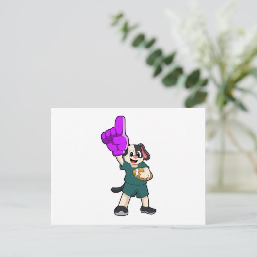 Carte Postale Chien au sport de football (Debout devant)