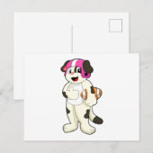 Carte Postale Chien au sport de football (Devant / Derrière)