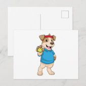 Carte Postale Chien au tennis avec balle de tennis (Devant / Derrière)