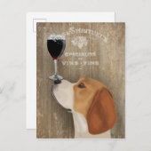 Carte Postale Chien Au Vin Beagle (Devant / Derrière)