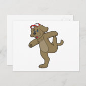 Carte Postale Chien au Yoga Fitness (Devant / Derrière)