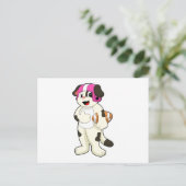 Carte Postale Chien aux sports de football (Debout devant)