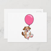 Carte Postale Chien avec ballon (Devant / Derrière)
