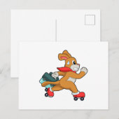 Carte Postale Chien avec des roulettes (Devant / Derrière)