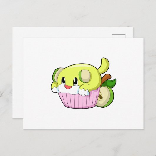 Carte Postale Chien avec gâteau (Devant / Derrière)