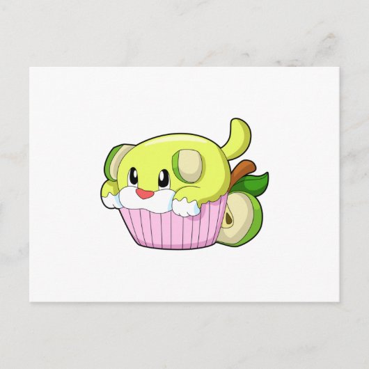 Carte Postale Chien avec gâteau (Devant)