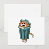 Carte Postale Chien avec poubelle (Devant / Derrière)