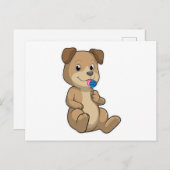 Carte Postale Chien avec sucré Lollipop (Devant / Derrière)