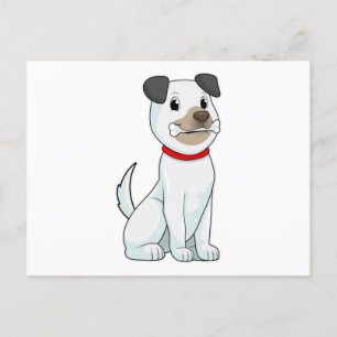Carte Postale Chien avec un os