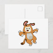 Carte Postale Chien avec un os comme lapin (Devant / Derrière)