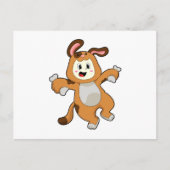 Carte Postale Chien avec un os en lapin (Devant)