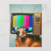 Carte Postale Chien avec une face TV vintage (Devant)