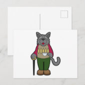 Carte Postale Chien avec une tasse de café (Devant / Derrière)