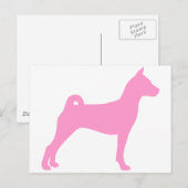 Carte Postale Chien Basenji (en rose) (Devant / Derrière)