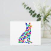 Carte Postale Chien berger allemand Peinture aquarelle point art (Debout devant)