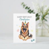 Carte Postale Chien berger allemand Personnalisé Joyeux annivers (Debout devant)