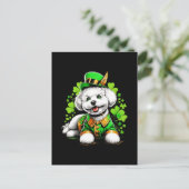 Carte Postale Chien Bichon Frise St Patrick's Day (Debout devant)