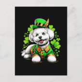 Carte Postale Chien Bichon Frise St Patrick's Day (Devant)