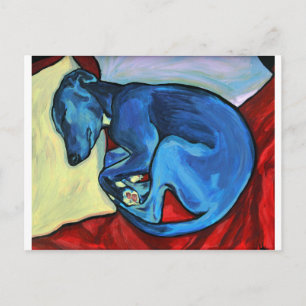 Carte Postale Chien blanc 'Baby Blue'