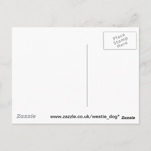 Carte Postale Chien blanc de Terrier de West Highland (Dos)