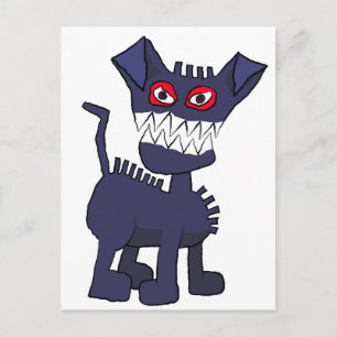 Carte Postale chien bleu