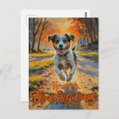 Carte Postale Chien bon thanksgiving (Devant / Derrière)