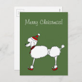 Carte postale chien caniche de Noël (Devant / Derrière)