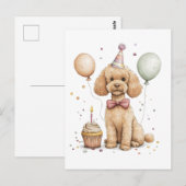 Carte Postale Chien Caniche Standard de Naissance (Devant / Derrière)