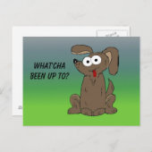 Carte Postale Chien caricaturé avec grands yeux (Devant / Derrière)