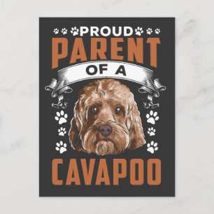 Carte Postale Chien Cavapoo Parent Cute Puppy Propriétaire
