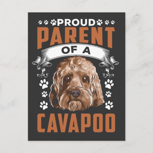Carte Postale Chien Cavapoo Parent Cute Puppy Propriétaire (Devant)