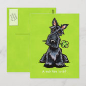 Carte Postale Chien chanceux de Scottie personnalisé (Devant / Derrière)