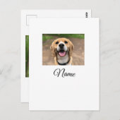 Carte Postale Chien chat photo ajouter le nom de l'animal de com (Devant / Derrière)