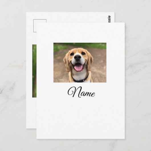 Carte Postale Chien chat photo ajouter le nom de l'animal de com (Devant / Derrière)