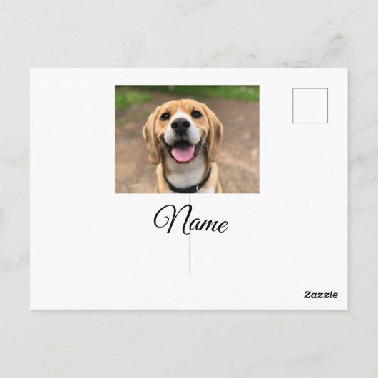 Carte Postale Chien chat photo ajouter le nom de l'animal de com (Dos)