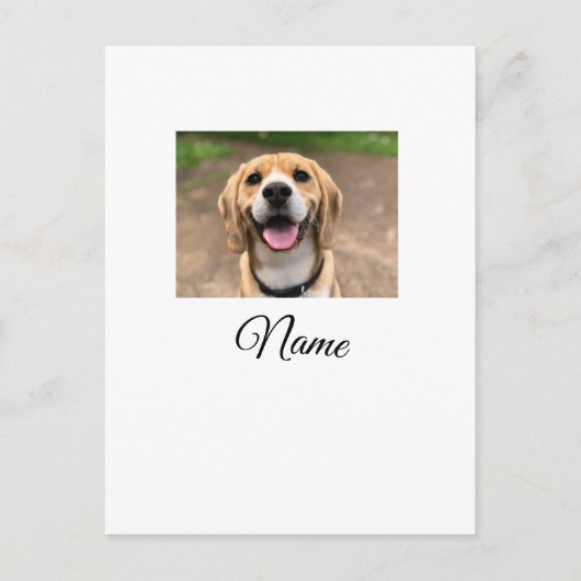 Carte Postale Chien chat photo ajouter le nom de l'animal de com (Devant)