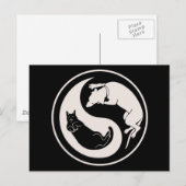 Carte Postale Chien-chat Yin-Yang (Devant / Derrière)