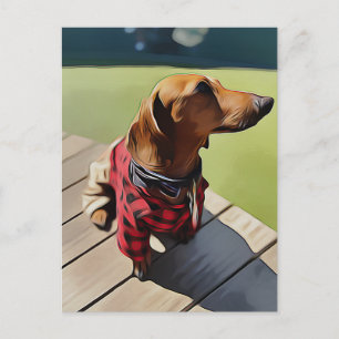 Carte Postale Chien Chaud Propriétaire Chaud