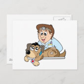 Carte Postale Chien chez le vétérinaire (Devant / Derrière)