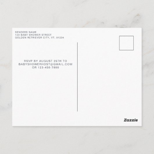 Carte Postale Chien Chien Chien Moderne Sage Vert Baby shower In (Dos)