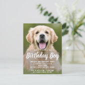 Carte Postale Chien chiot Anniversaire Soirée Animaux de compagn (Debout devant)