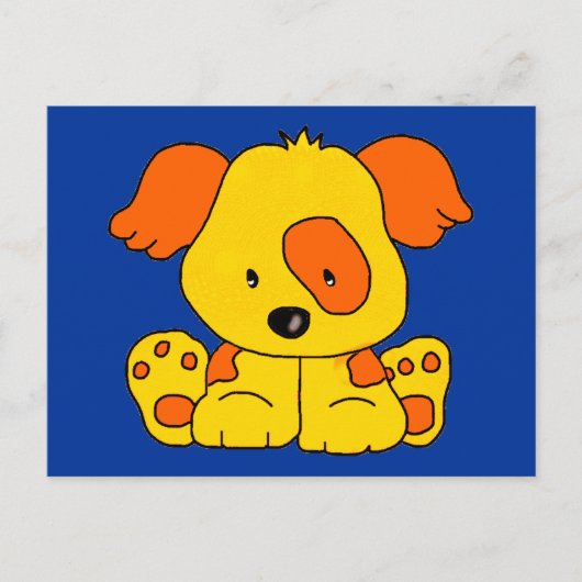 Carte Postale Chien chiot de l'enfant Yellow Orange Spot (Devant)