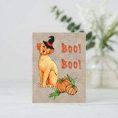 Carte Postale Chien chiot d'Halloween (Debout devant)