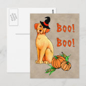 Carte Postale Chien chiot d'Halloween (Devant / Derrière)