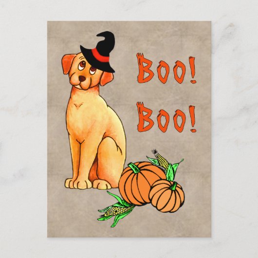 Carte Postale Chien chiot d'Halloween (Devant)