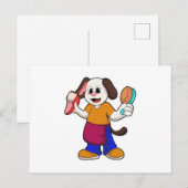 Carte Postale Chien coiffeur au rasoir (Devant / Derrière)