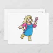 Carte Postale Chien coiffeur avec peigne (Devant / Derrière)